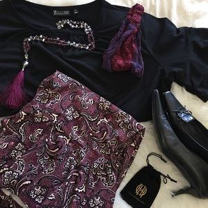 Black ruffled sleeve top